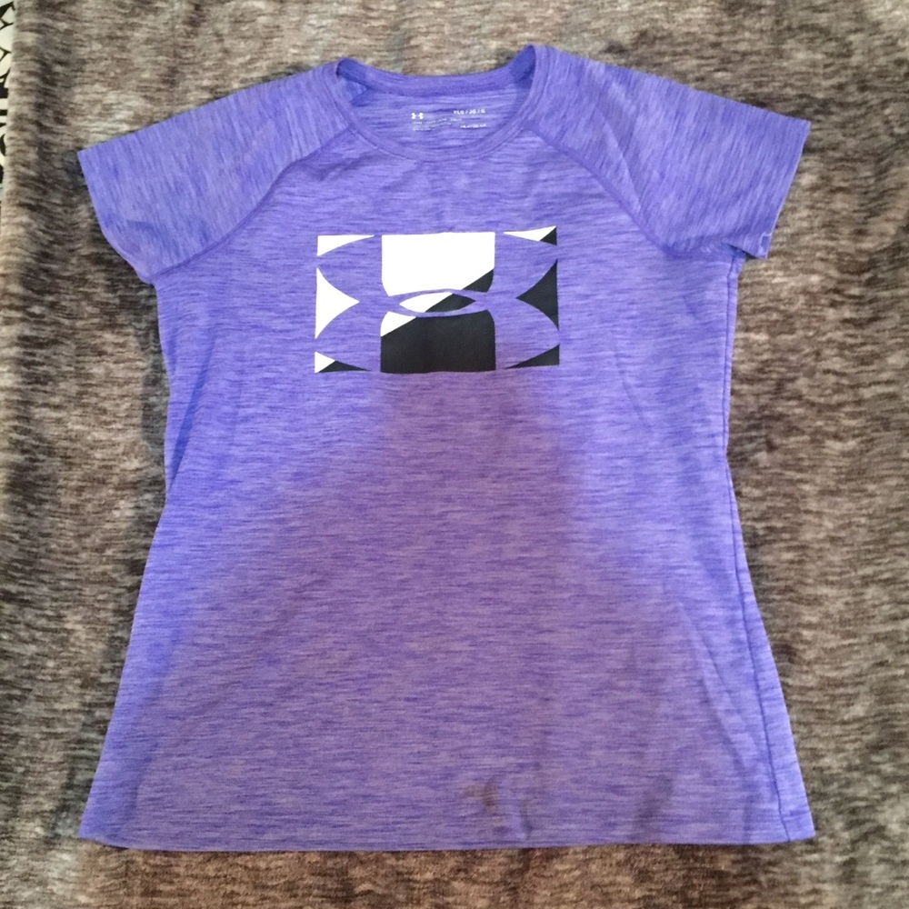 Purple Under Armour shirt. Girls size LG/YLG
